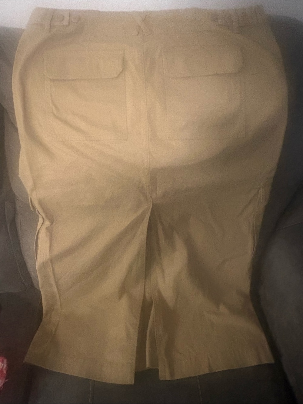 Universal Thread Tan Midi Skirt with Back Slit